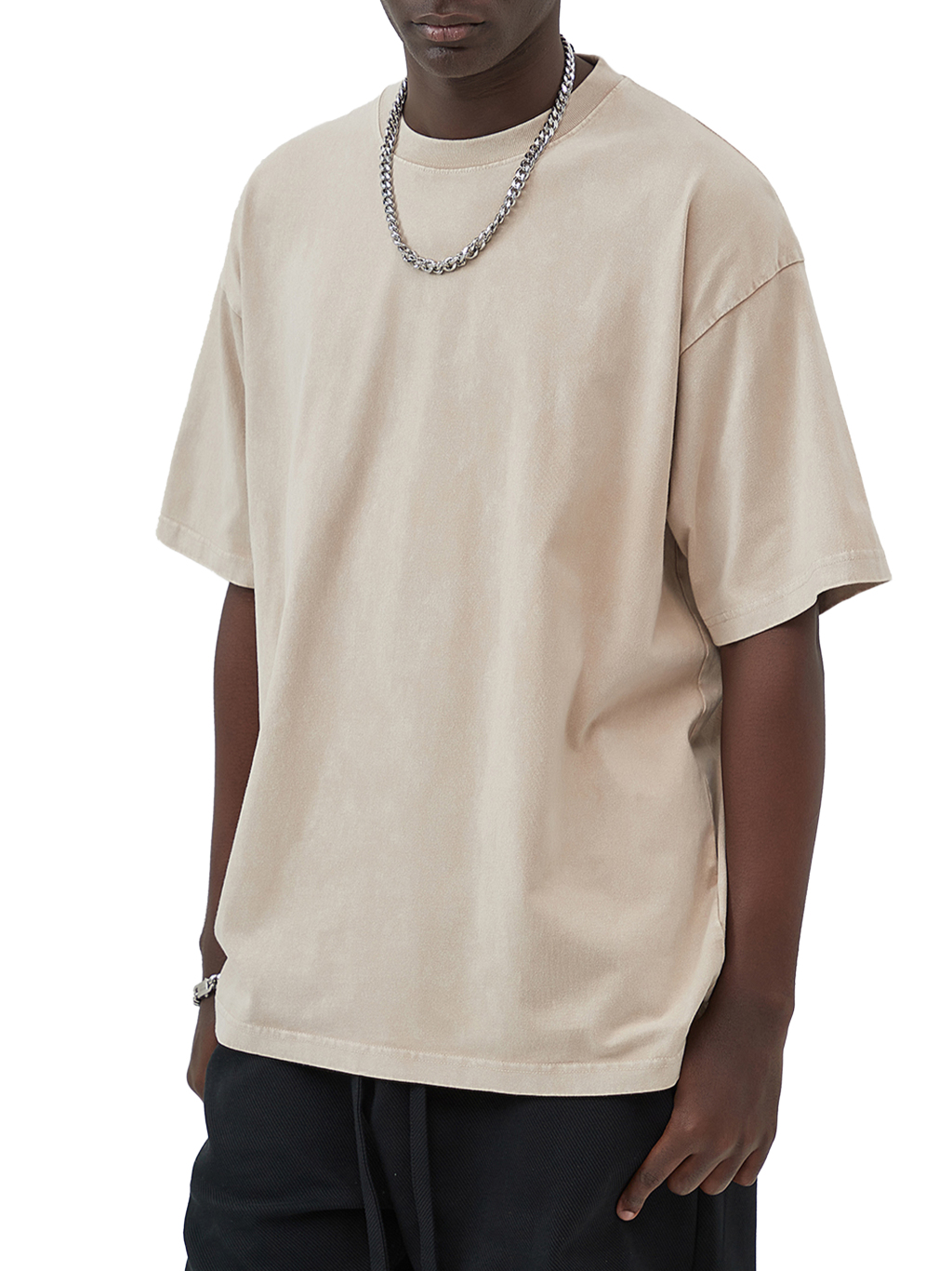 Oversize Snow Washed T-Shirt #R00037 | TAPSTITCH-5